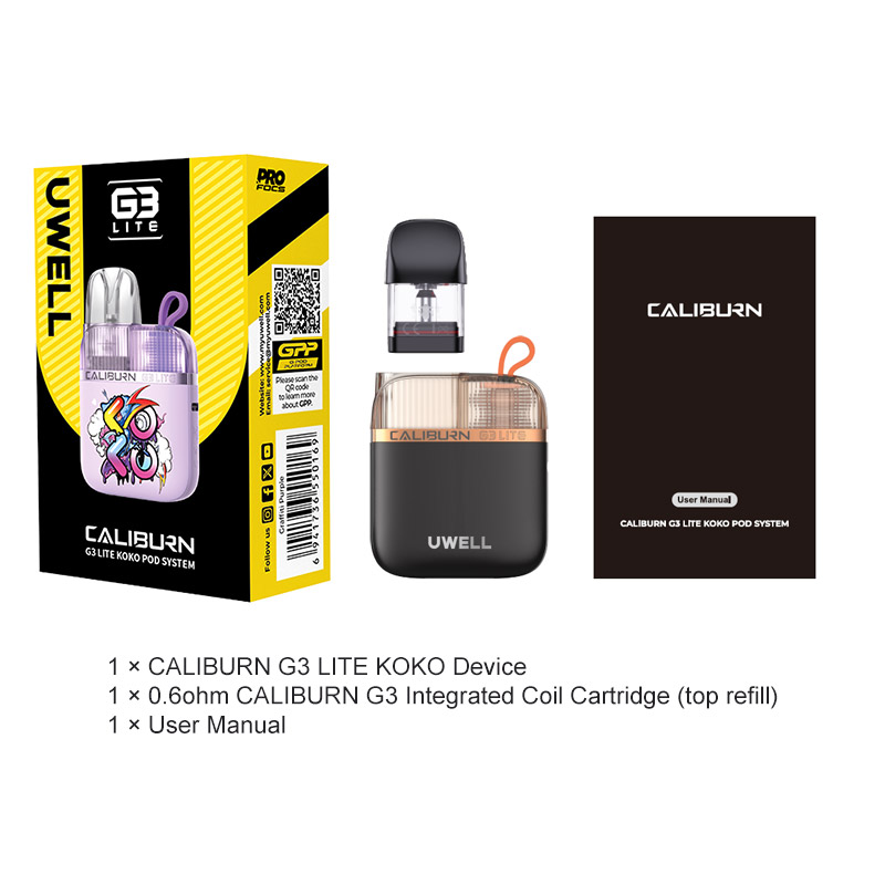 Uwell Caliburn G3 Lite KOKO Pod System Kit 1200mAh 2.5ml (Max 25W)