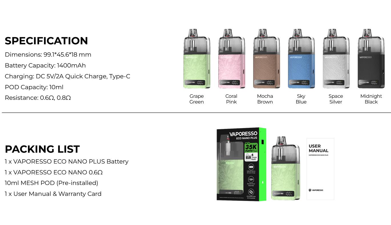 Vaporesso Eco Nano Plus Pod