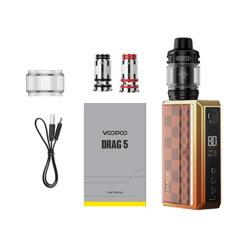 [Global-CN02] Voopoo Drag 5 177W Box Mod Kit with Uforce-X Tank Atomizer 5.5ml-CigBest