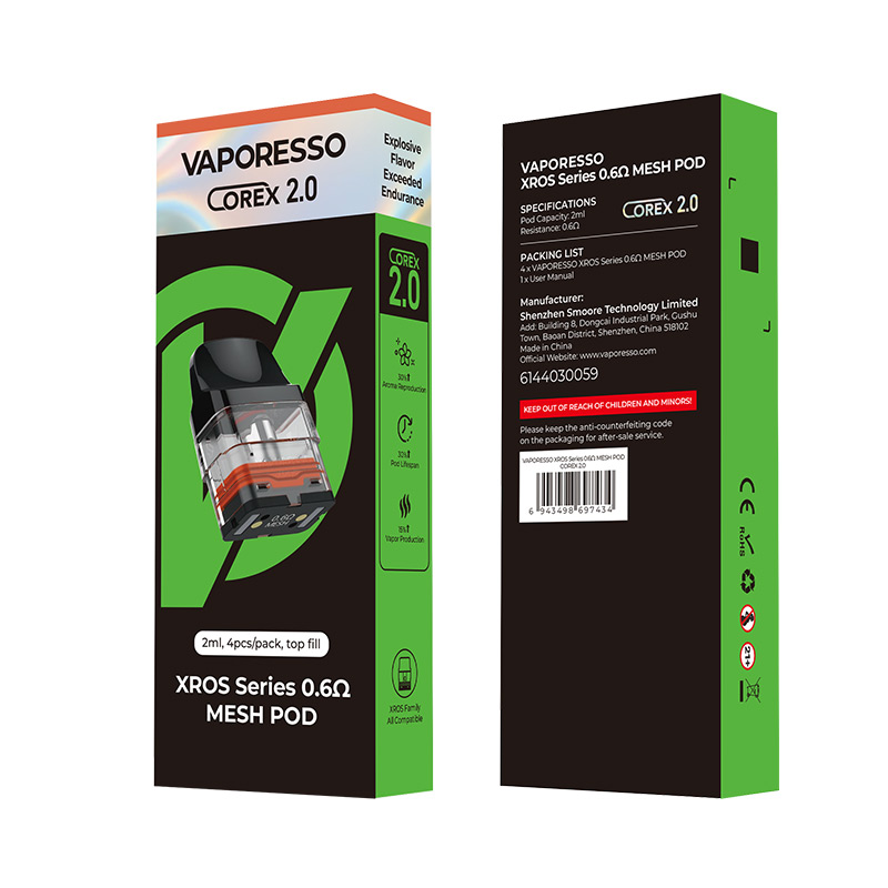 Vaporesso Xros Series Corex 2.0 Pod Cartridge for Xros / Xros 2 / Xros Mini  / Xros 3 / Xros 3 Mini / Xros Nano / Xros 3 Nano / Xros Pro /