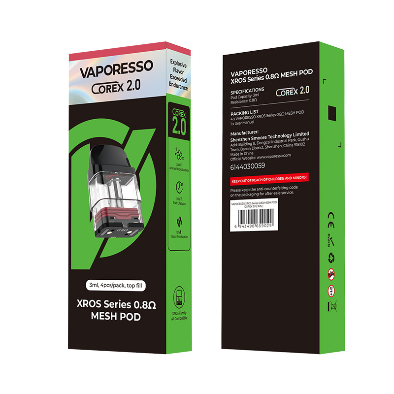 Vaporesso Xros Series Corex 2.0 Pod Cartridge for Xros / Xros 2 / Xros Mini  / Xros 3 / Xros 3 Mini / Xros Nano / Xros 3 Nano / Xros Pro /