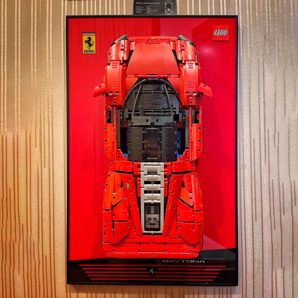 ICUANUTY Display Wallboard for Lego Technic Ferrari Daytona SP3 42143