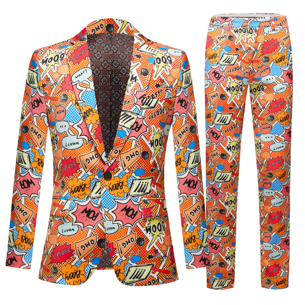 Comic Print Suit M8035-DOOHOOB