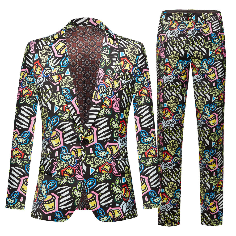 Cactus Print Suit m8018-DOOHOOB