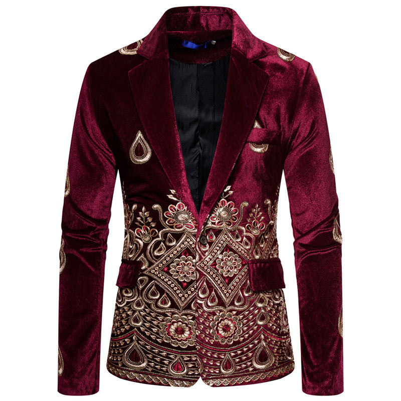 Velvet Embroidery Blazer S8176-1-DOOHOOB