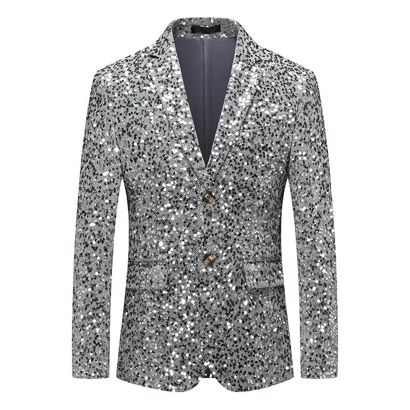 Solid Color Sequin Blazer S8164-1-DOOHOOB