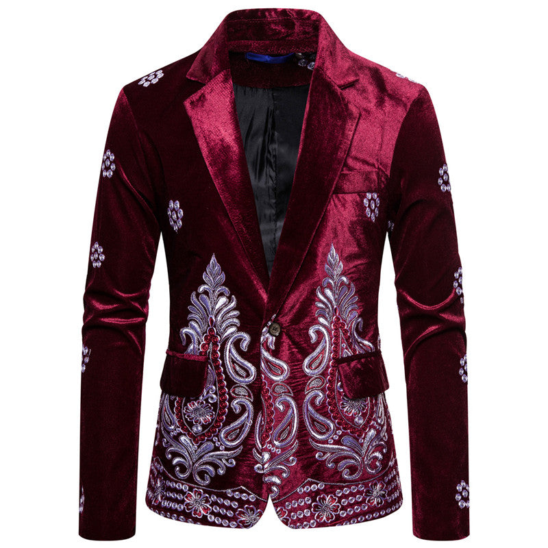 Velvet Embroidery Blazer S8174-1-DOOHOOB