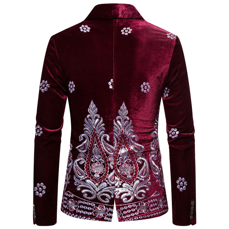 Velvet Embroidery Blazer S8174-1-DOOHOOB