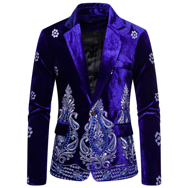 Velvet Embroidery Blazer S8174-2-DOOHOOB