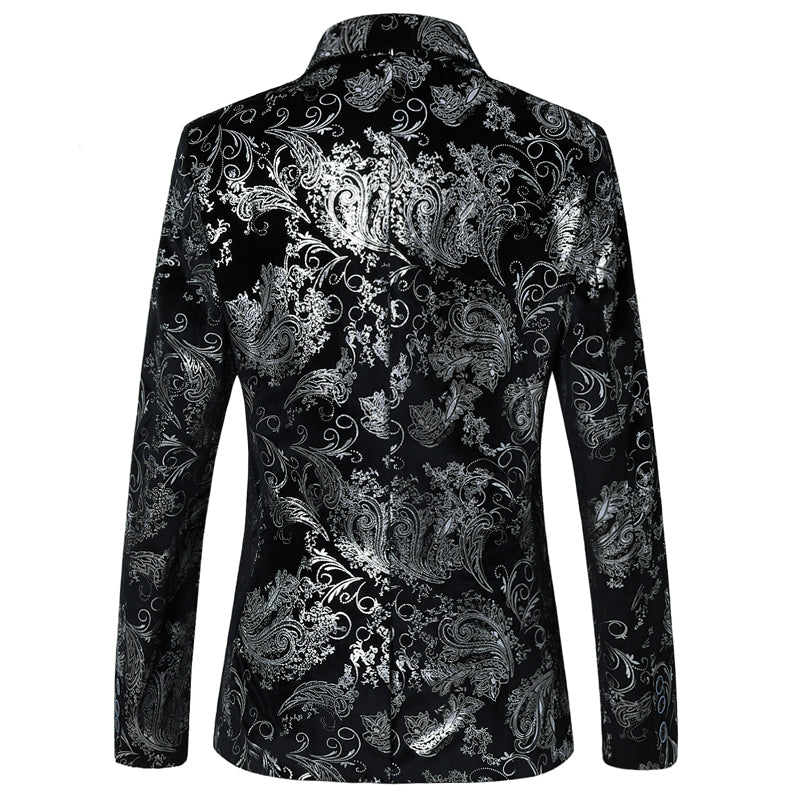 Paisley_Black_Silver_Men_Blazer_S8667_Formal_Business_Special_Events_DOOHOOB