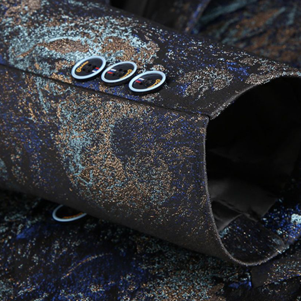 Tailored Multicolor Slim Fit Blazer S8316-Blue-DOOHOOB