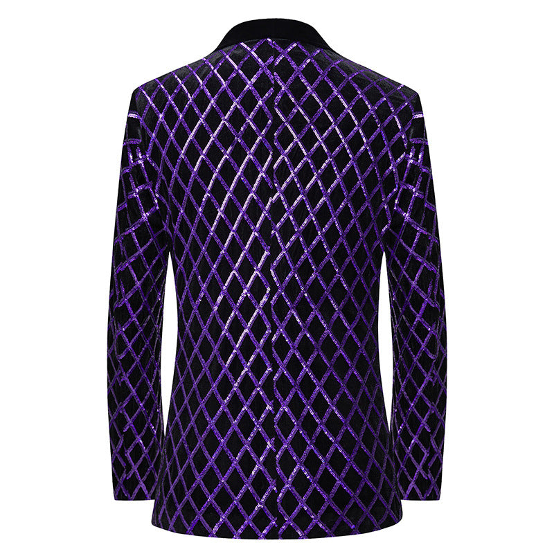 Sequin Diamond Pattern Tuxedo S8570-DOOHOOB