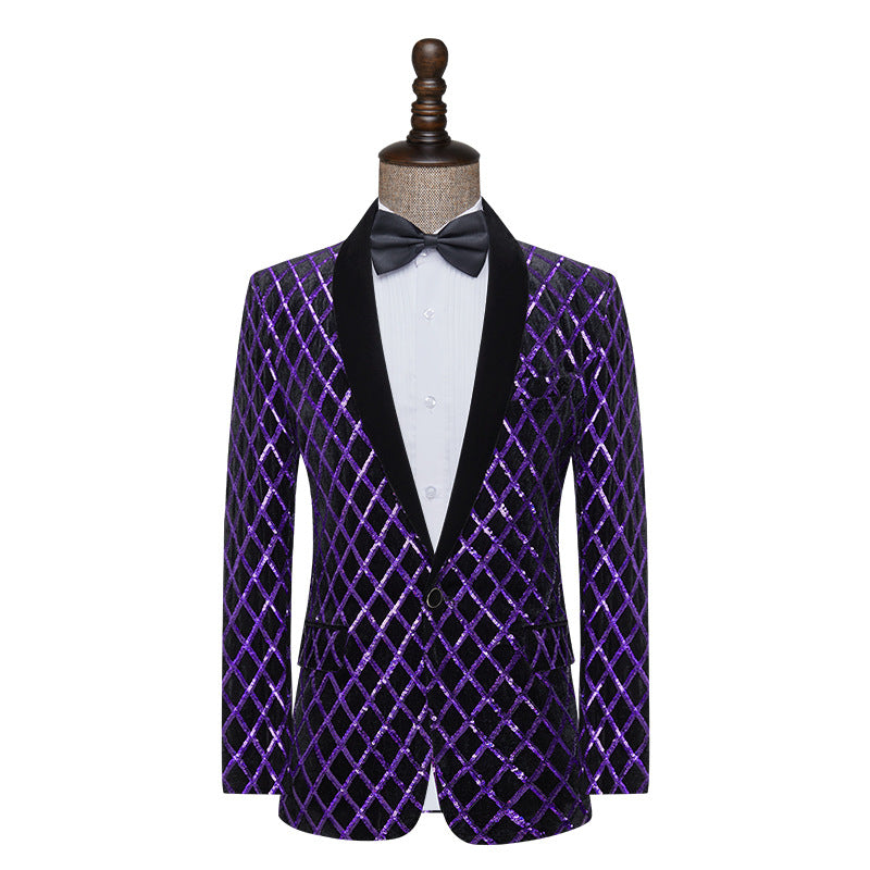Sequin Diamond Pattern Tuxedo S8570-DOOHOOB