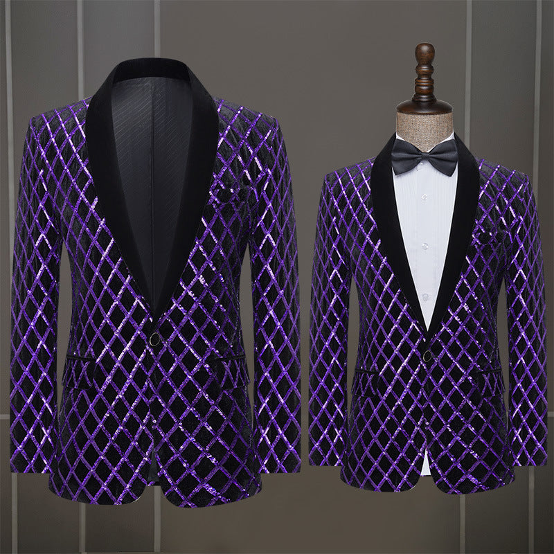 Sequin Diamond Pattern Tuxedo S8570-DOOHOOB