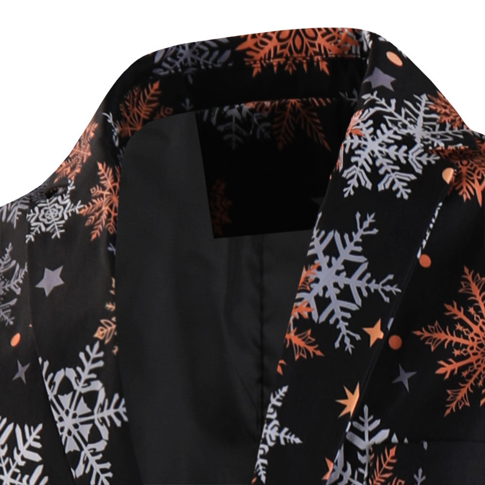 Holiday Snowflake Print Suit S8549-DOOHOOB