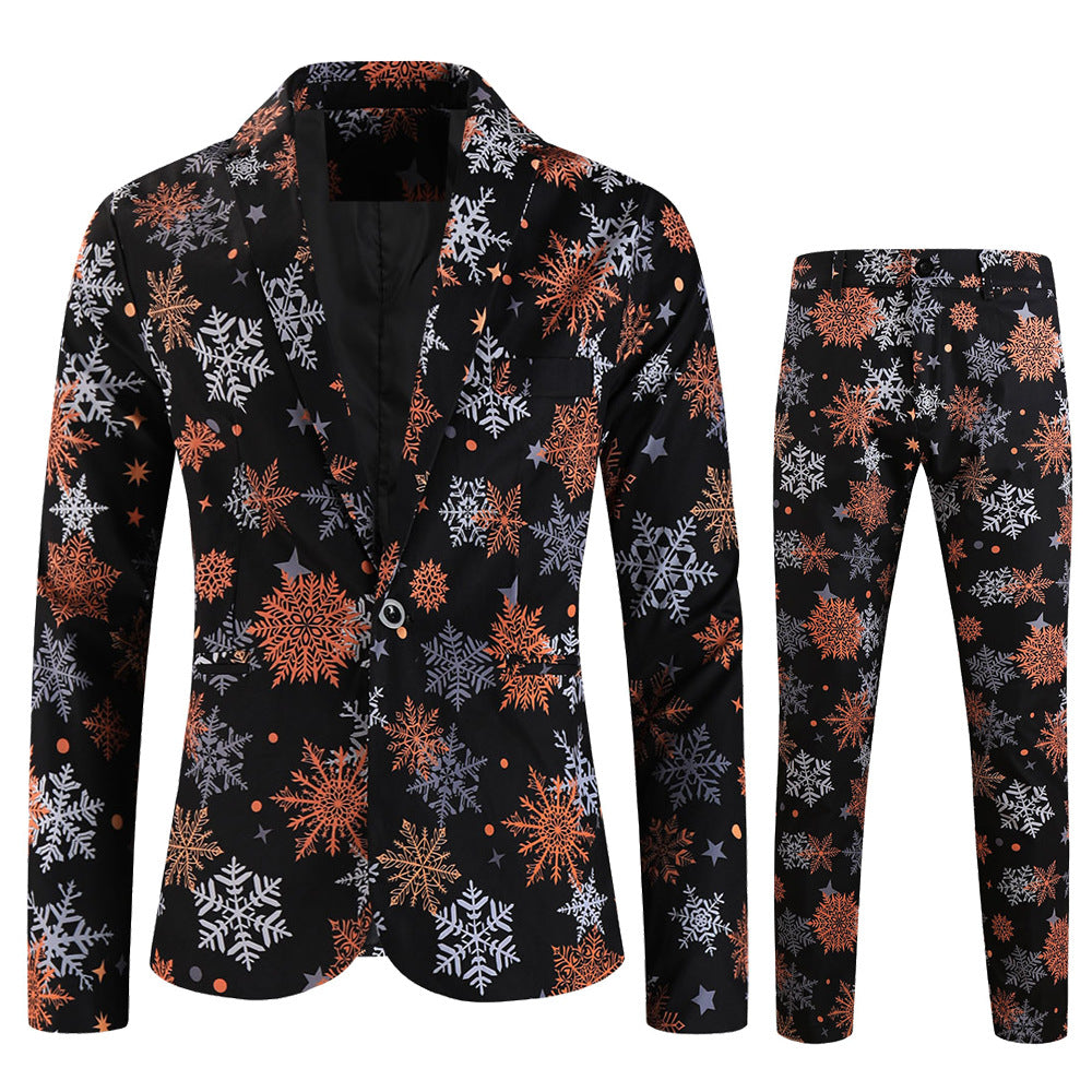 Holiday Snowflake Print Suit S8549-DOOHOOB