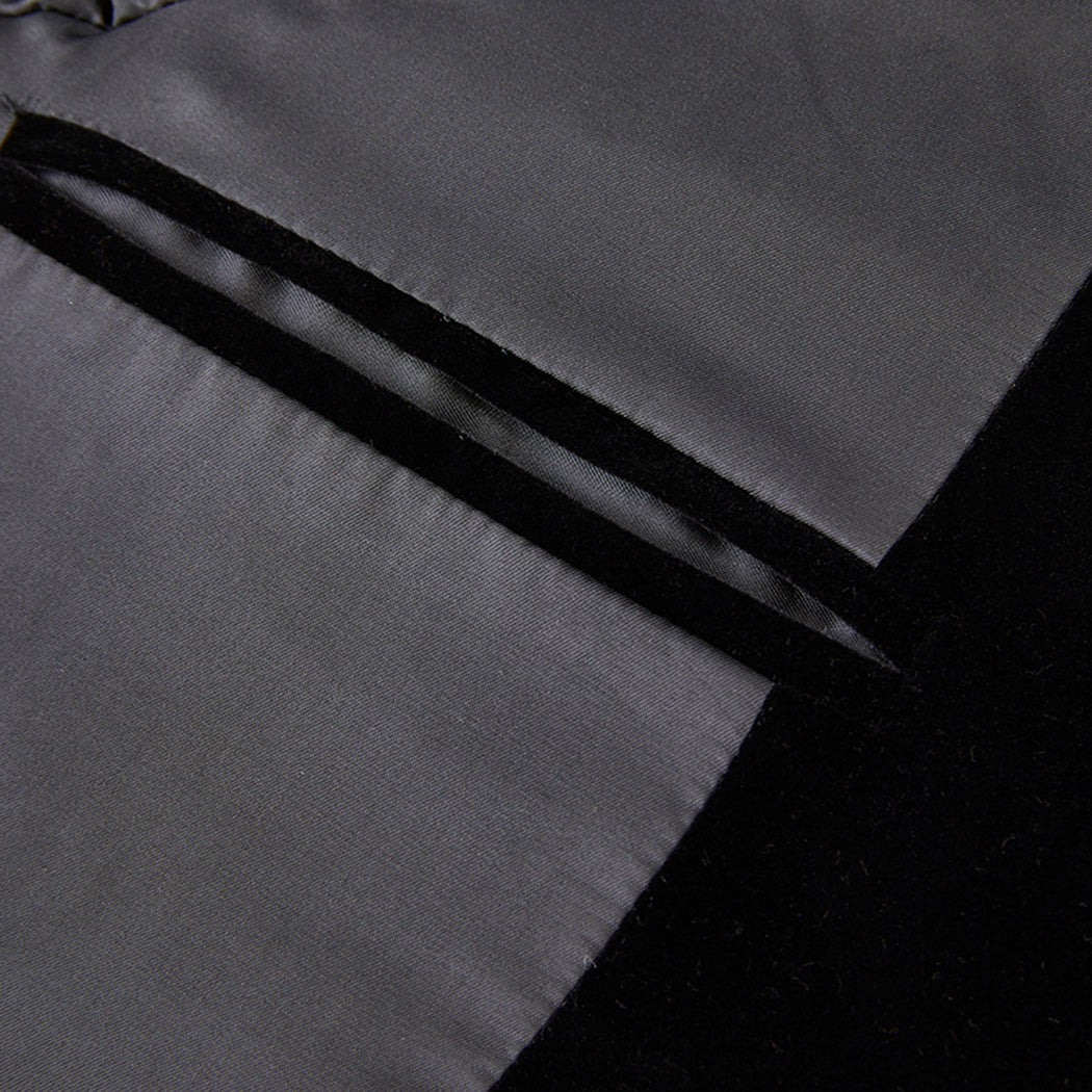 Purple Velvet Band Collar Blazer S8593