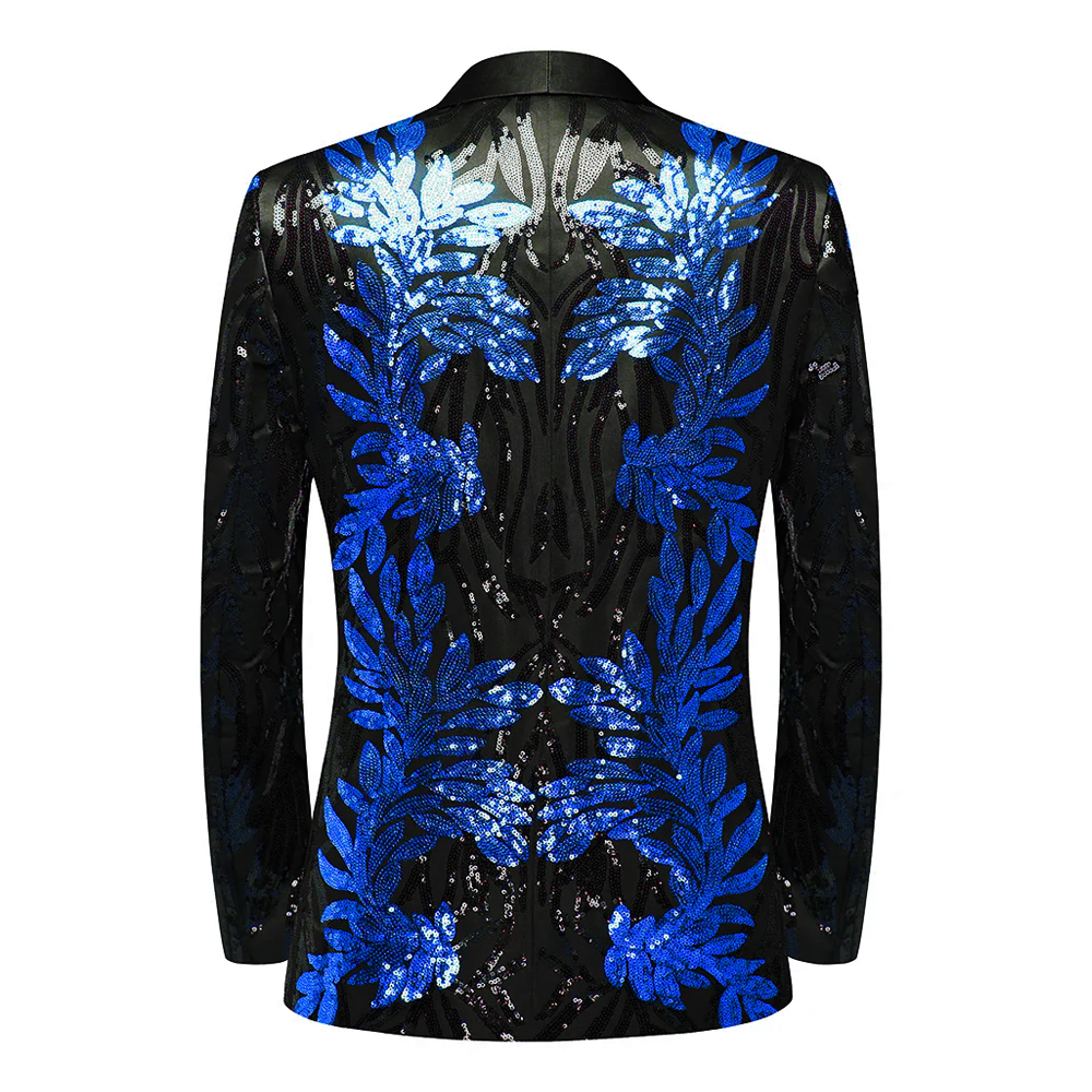 Sequin Blue Leaves Embroidery Suit S8326-DOOHOOB