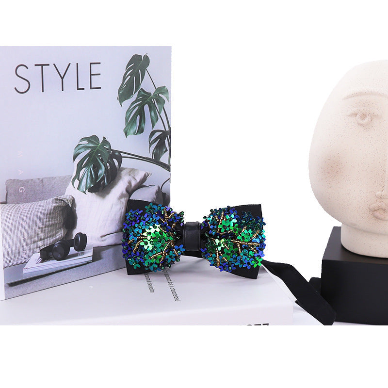 Doohoob Floral Sequin Bow Tie T2008-DOOHOOB