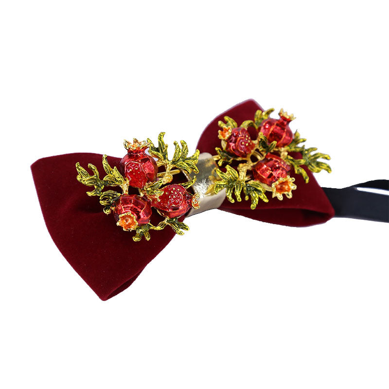 Doohoob Red Pomegranate Bow Tie T2009-DOOHOOB