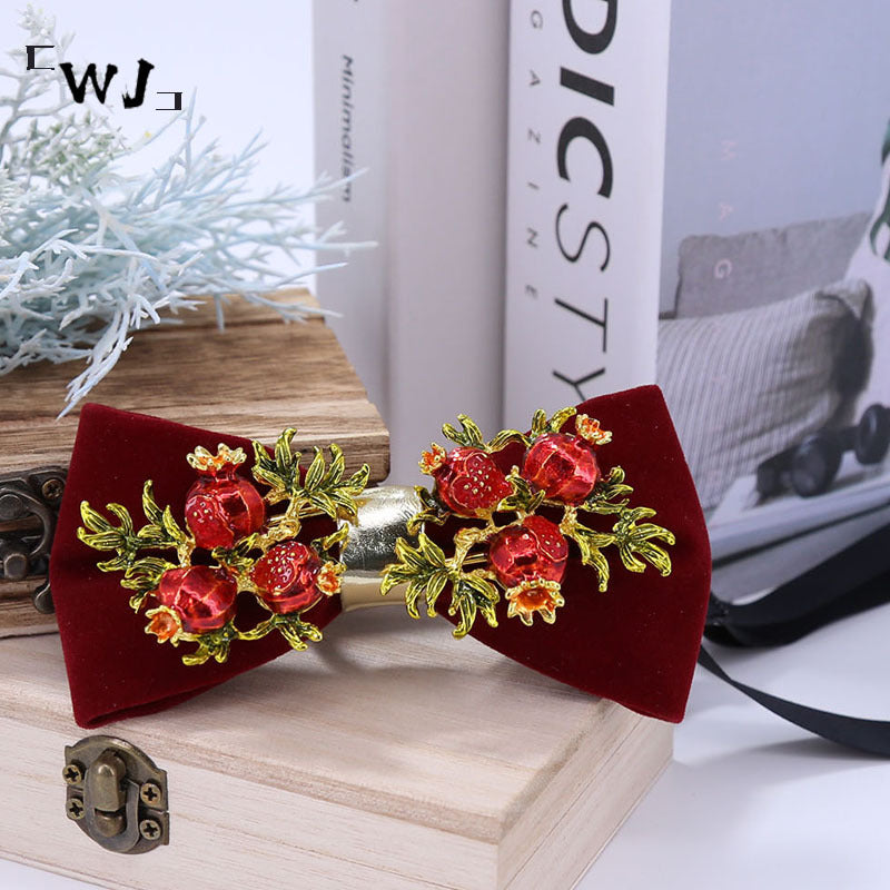 Doohoob Red Pomegranate Bow Tie T2009-DOOHOOB