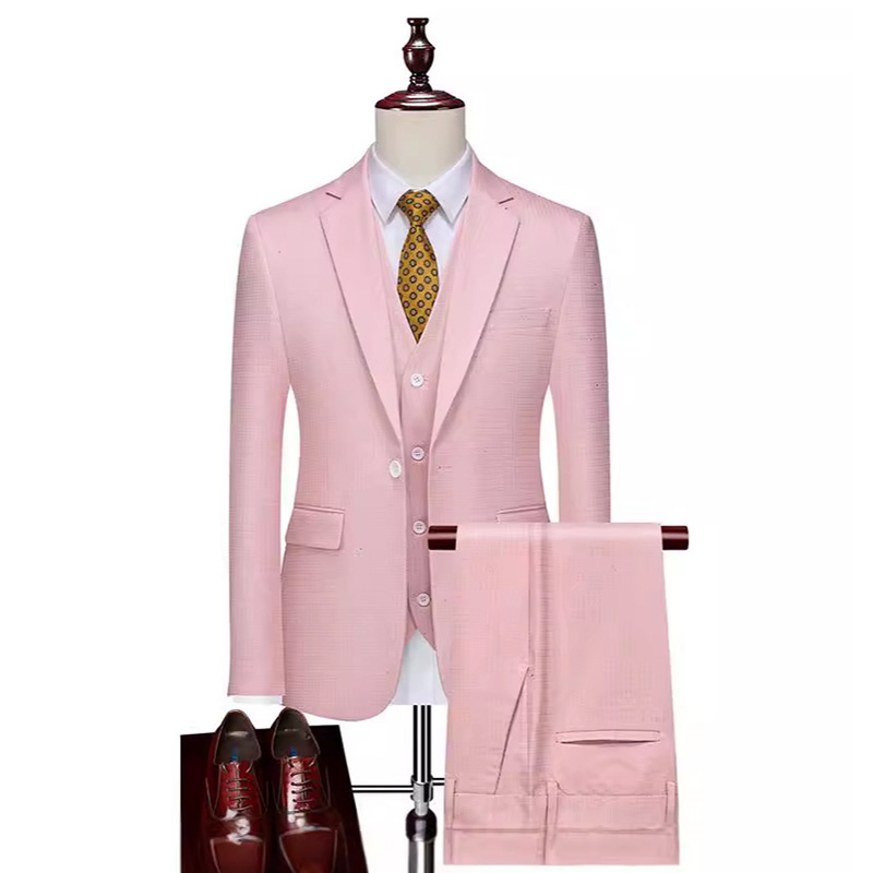 Sparkling Plaid 3-Piece Suit S8511-2-DOOHOOB