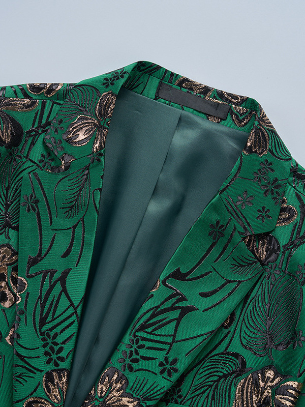 Emerald Floral Jacquard Blazer S8512-DOOHOOB