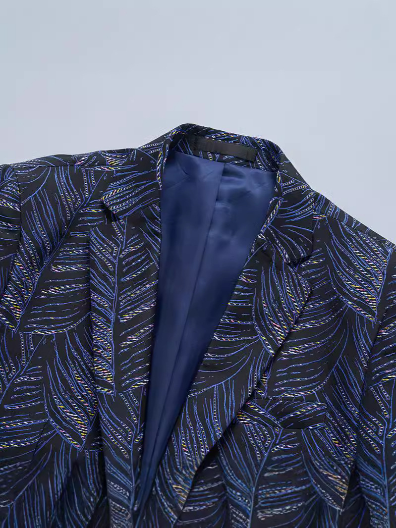 Leaf Vein Pattern Blazer S8517-DOOHOOB
