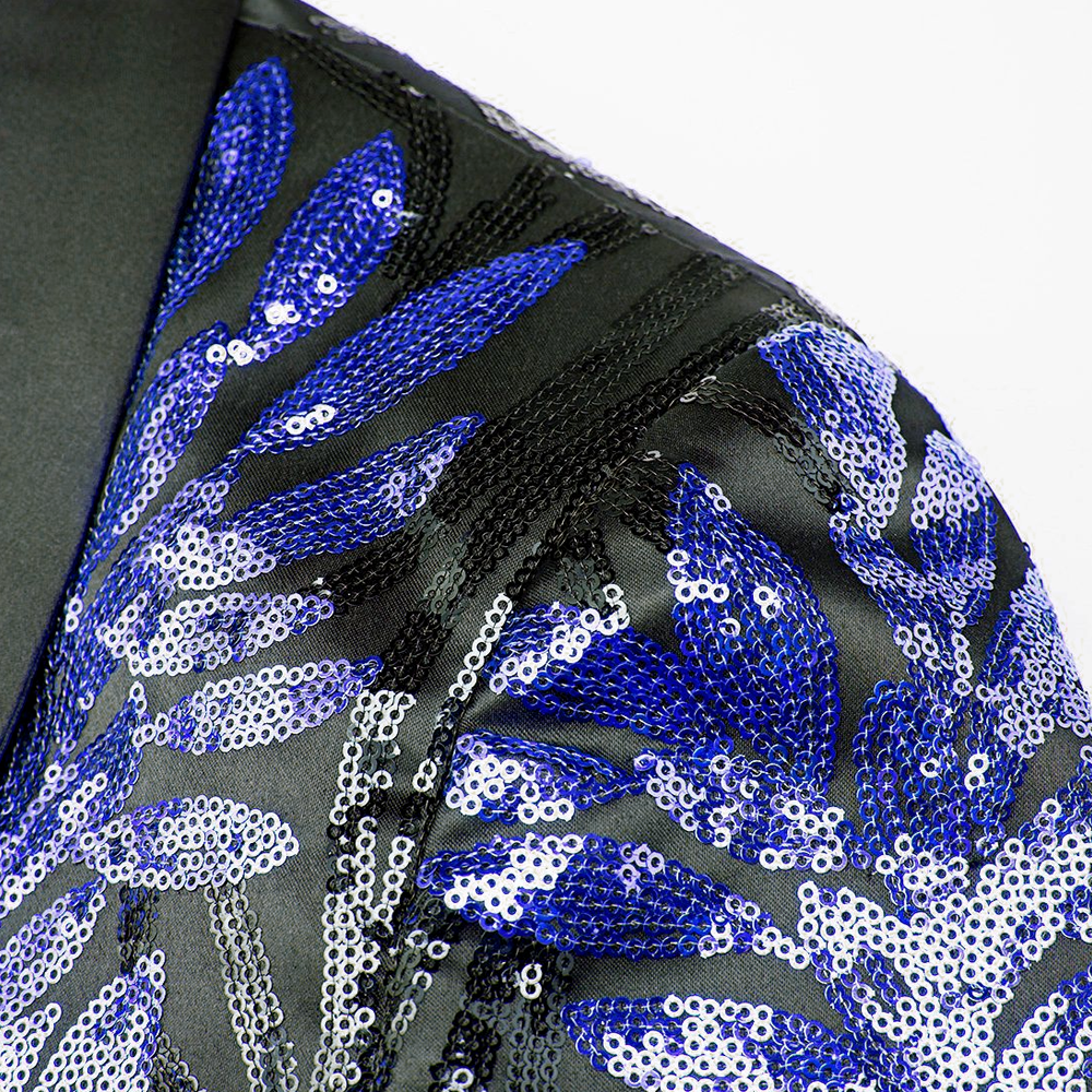 Sequin Blue Leaves Embroidery Suit S8326-DOOHOOB