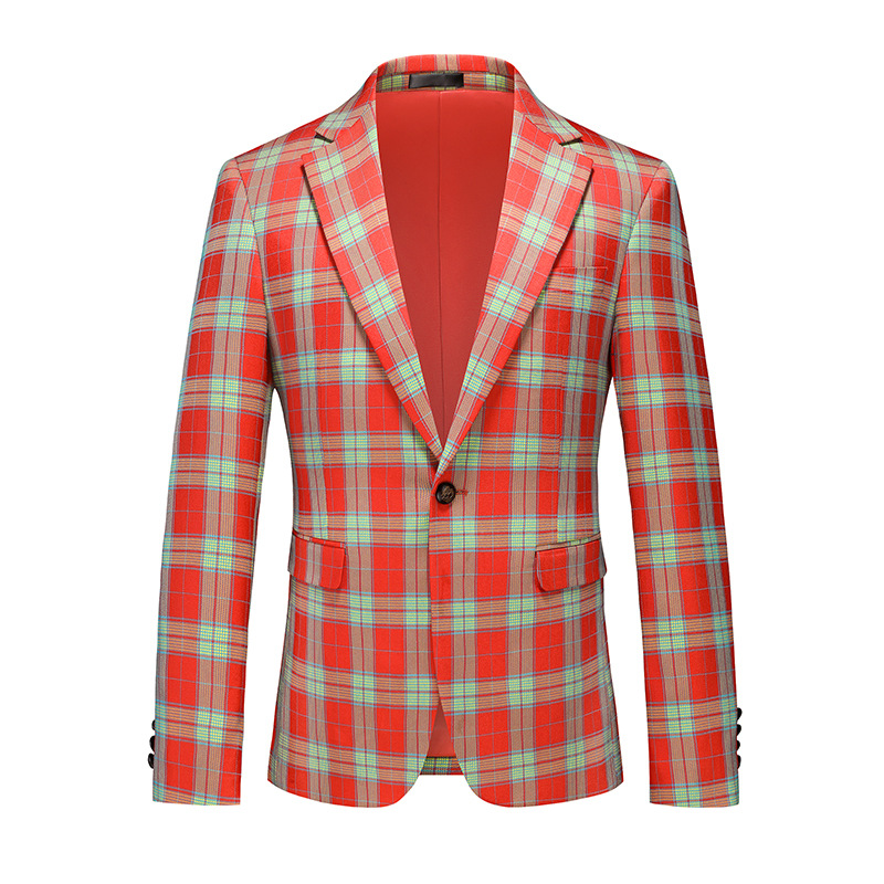 Vibrant Checkered Blazer S8533-1-DOOHOOB