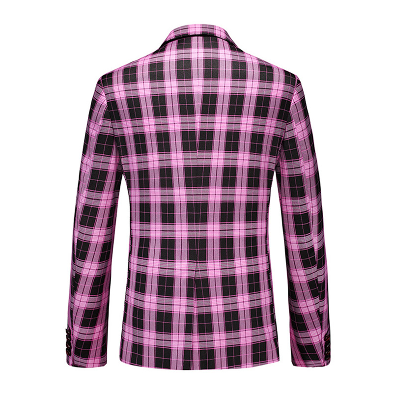 Vibrant Checkered Blazer S8533-2-DOOHOOB