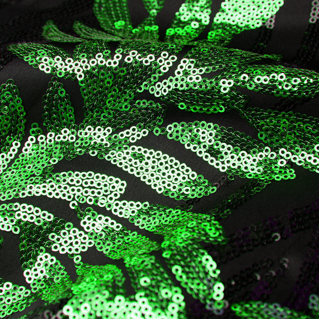 Sequin Green Leaves Embroidery Suit S8325-DOOHOOB