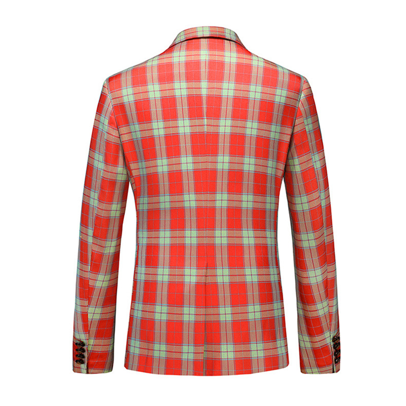 Vibrant Checkered Blazer S8533-1-DOOHOOB