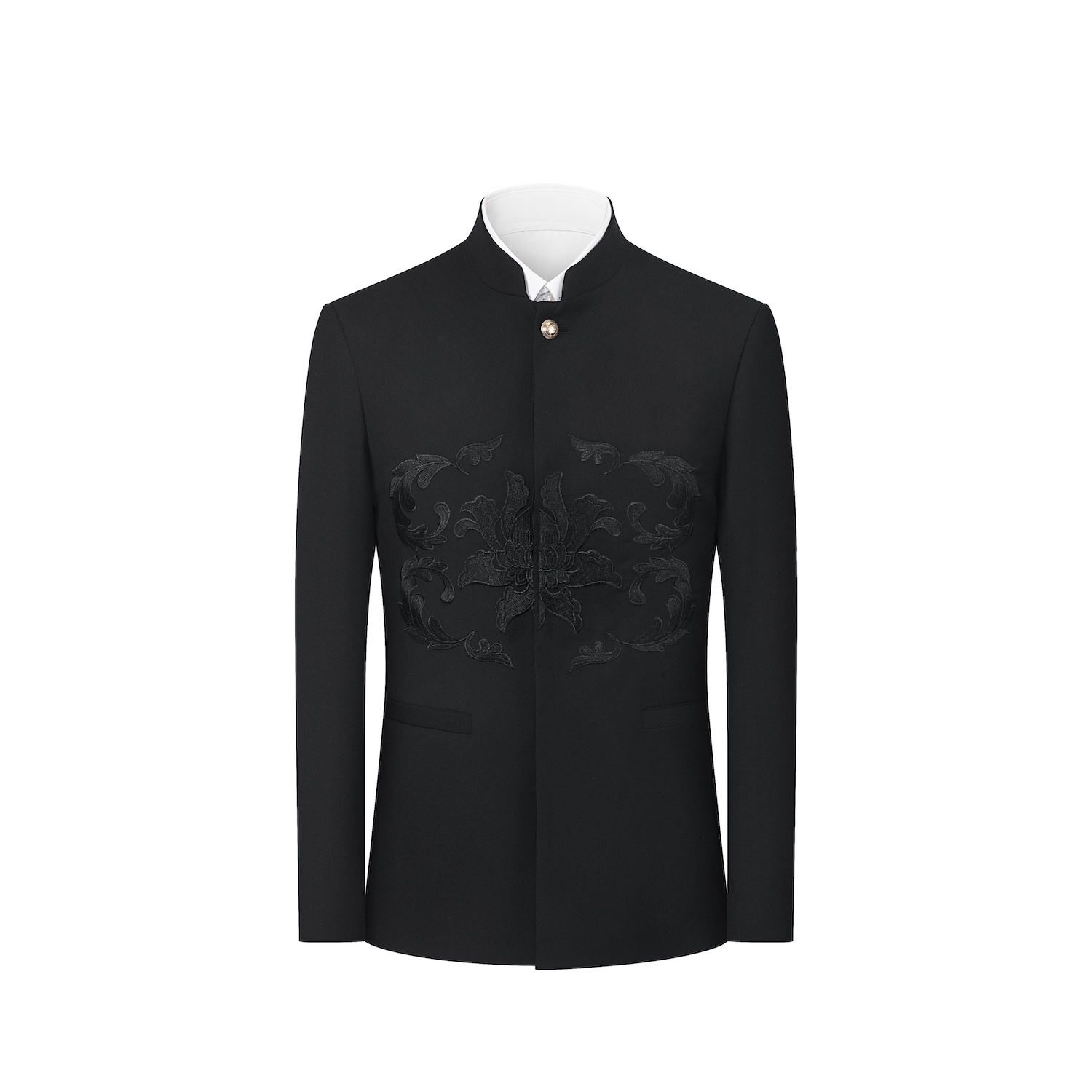 Beige Embroidered Tang Suit S8642