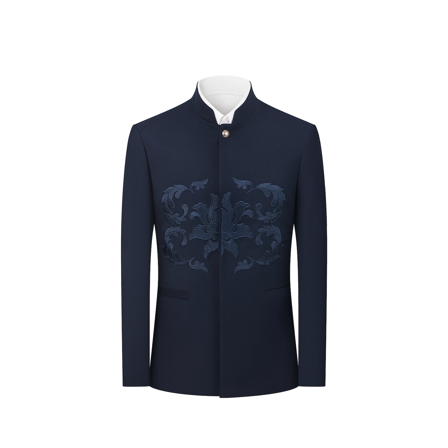 Beige Embroidered Tang Suit S8642