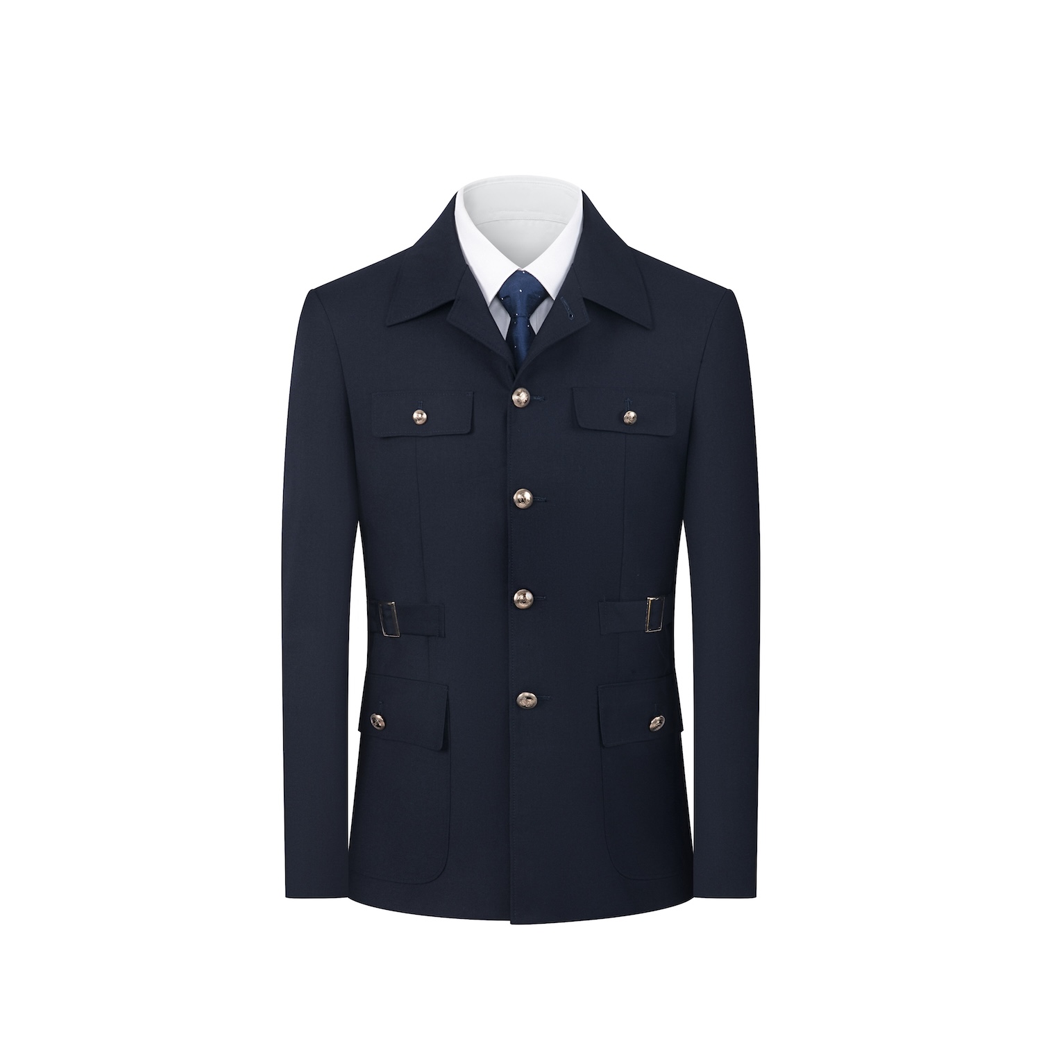 Black Multi-pocket Suit S8641