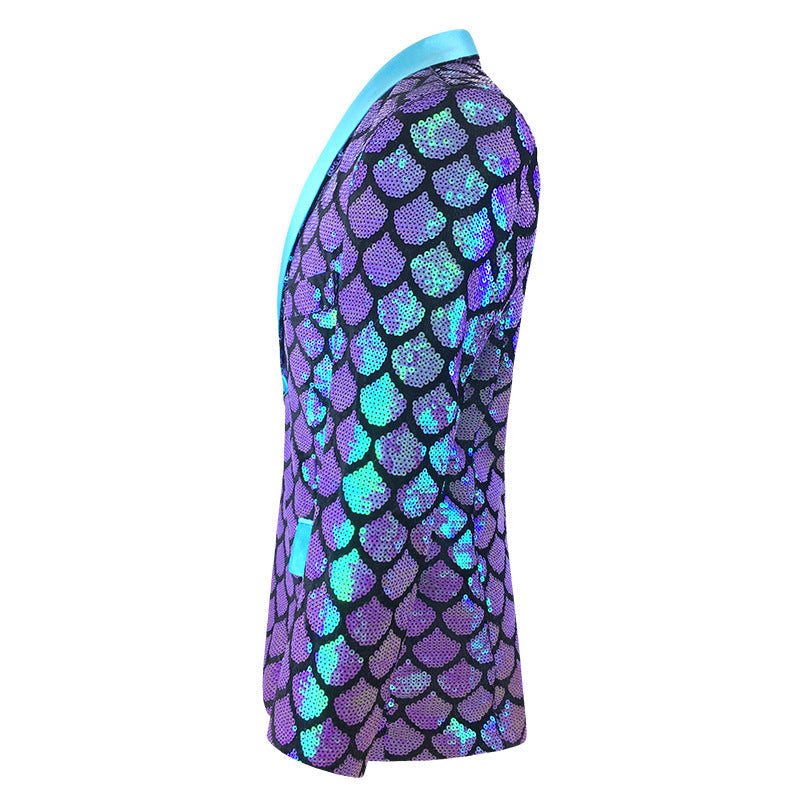 Sequin Gala Velvet Mermaid Scale Tuxedo S8401-DOOHOOB