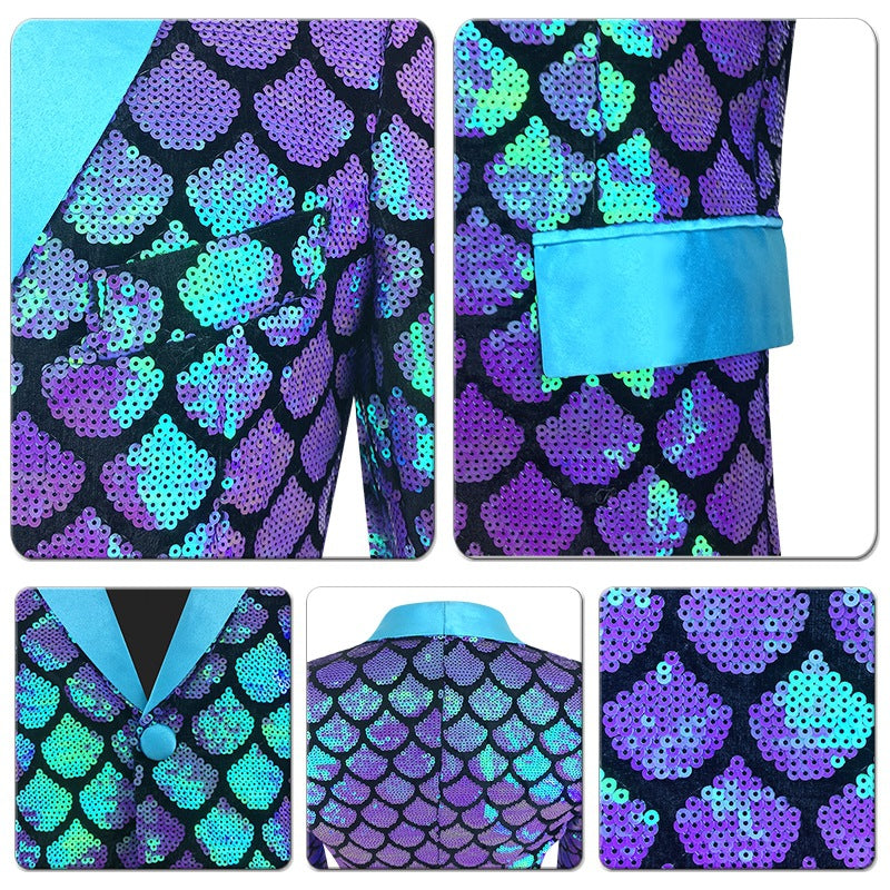 Sequin Gala Velvet Mermaid Scale Tuxedo S8401-DOOHOOB