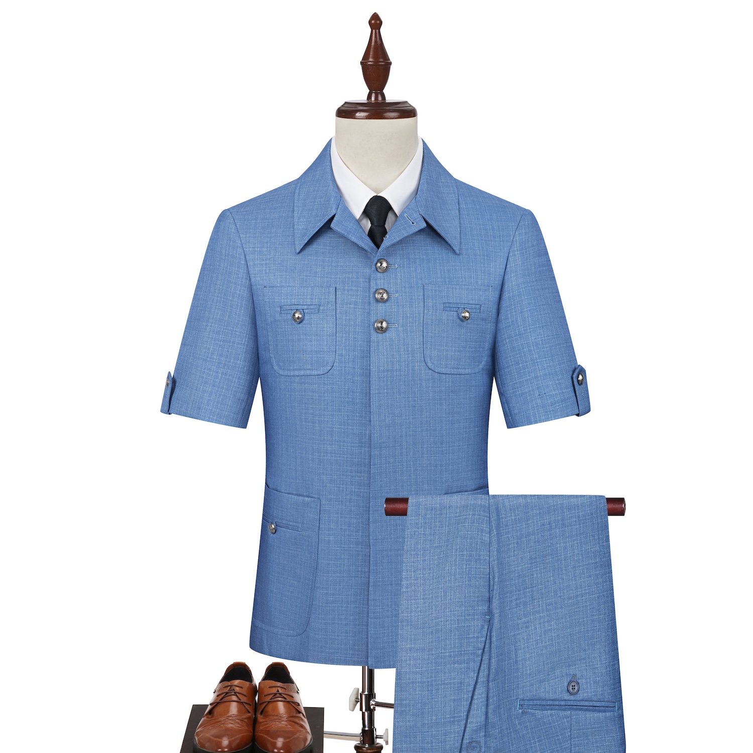 Blue Zhongshan Suit S8638