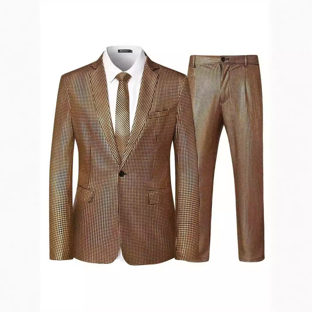 Teal Checked Party Suit S8609