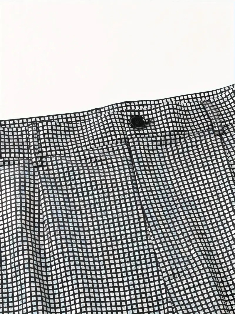 Teal Checked Party Suit S8609