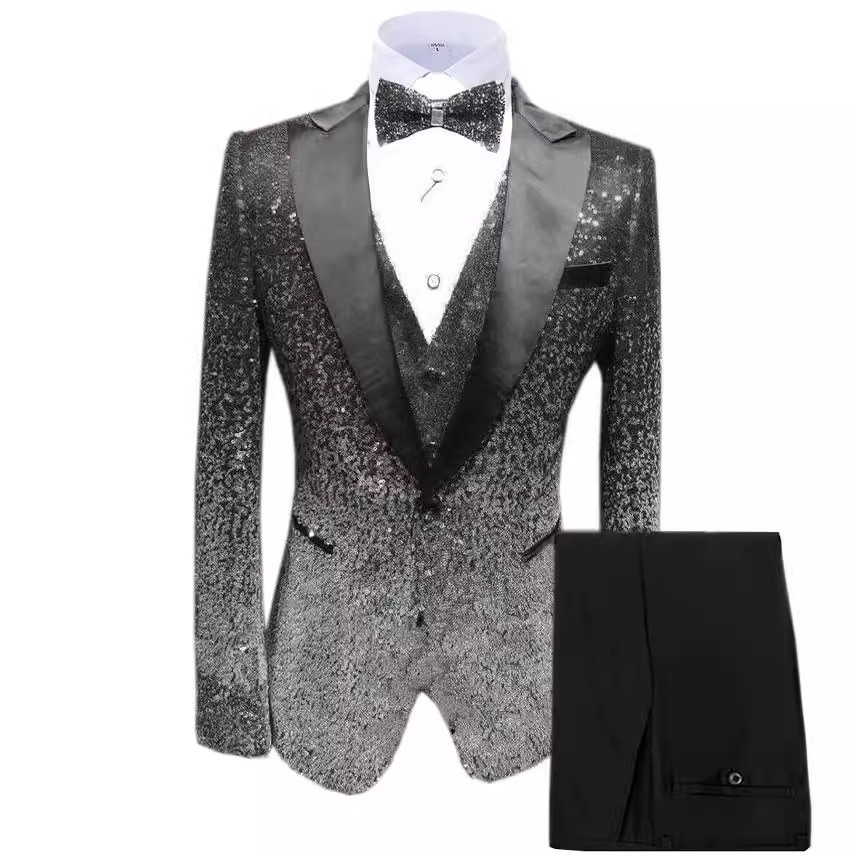 3 Piece  Gradient Sequin Party Suit S8600