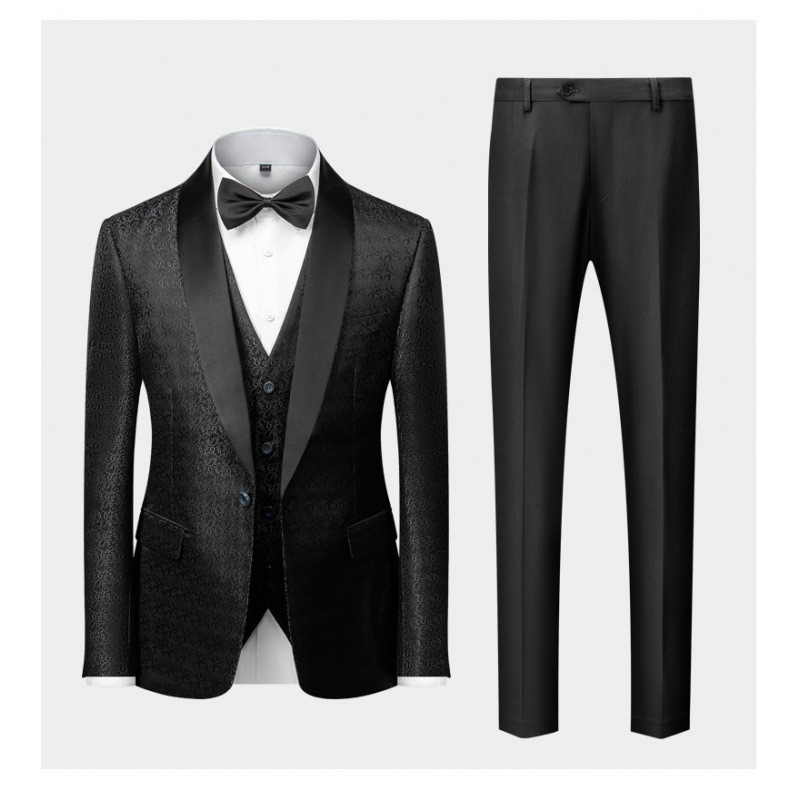 Red Patterned Party Suit S8603