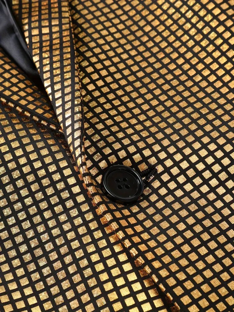 Teal Checked Party Suit S8609