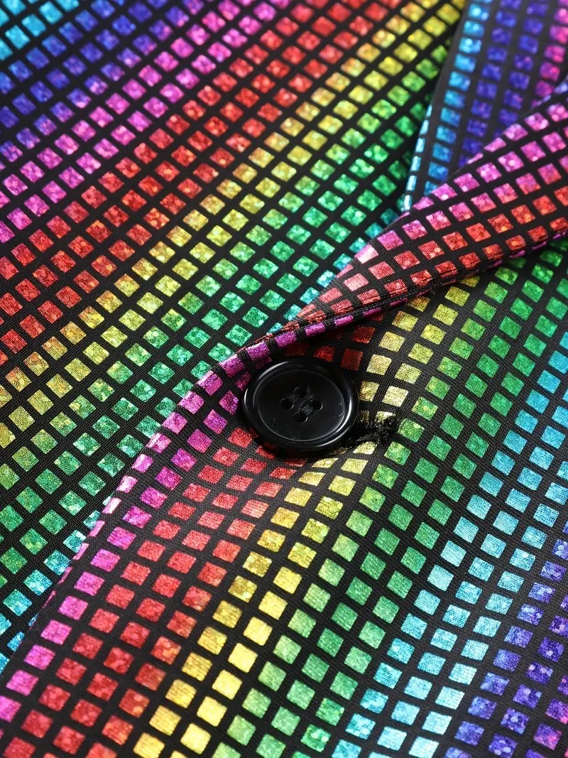 Teal Checked Party Suit S8609