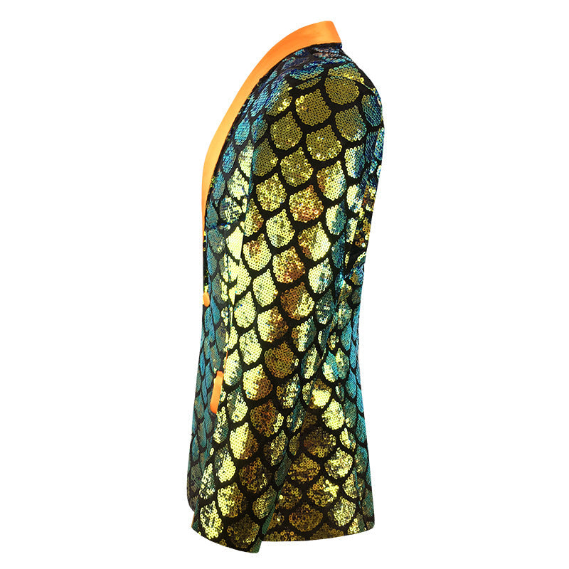 Sequin Gala Velvet Mermaid Scale Tuxedo S8401-DOOHOOB