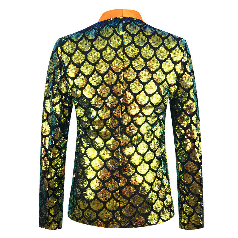 Sequin Gala Velvet Mermaid Scale Tuxedo S8401-DOOHOOB
