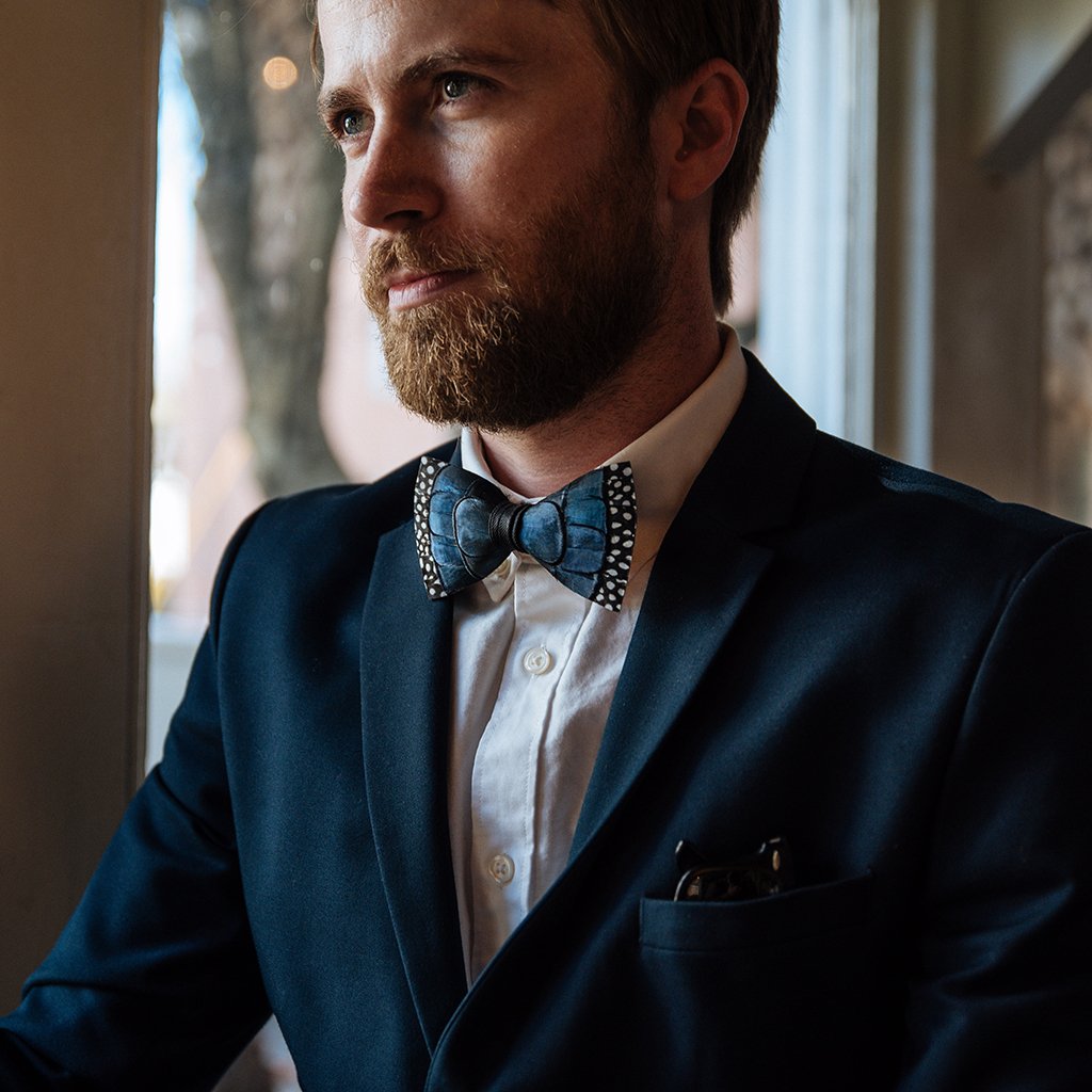 Doohoob Natural Feather Bow Tie T1022-DOOHOOB