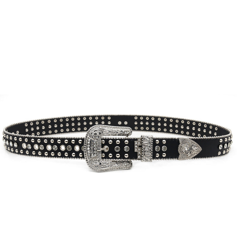 Punk Riveted Rhinestone Belt B4040-DOOHOOB