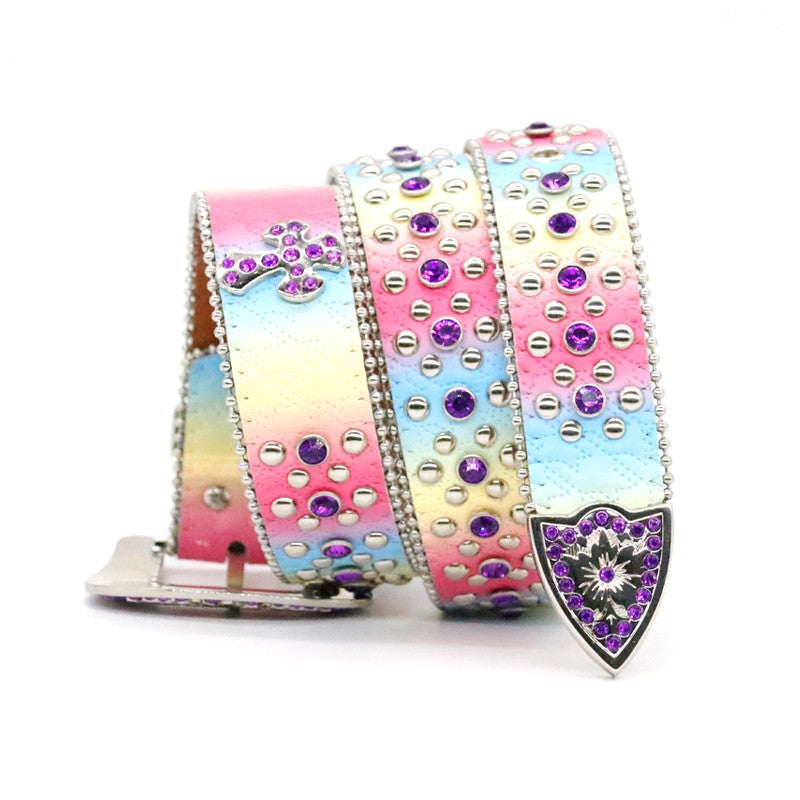 Riveted Rhinestone Belt B4016-DOOHOOB
